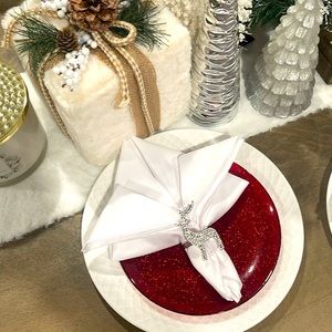 Tahari reindeer napkin rings - set of 4